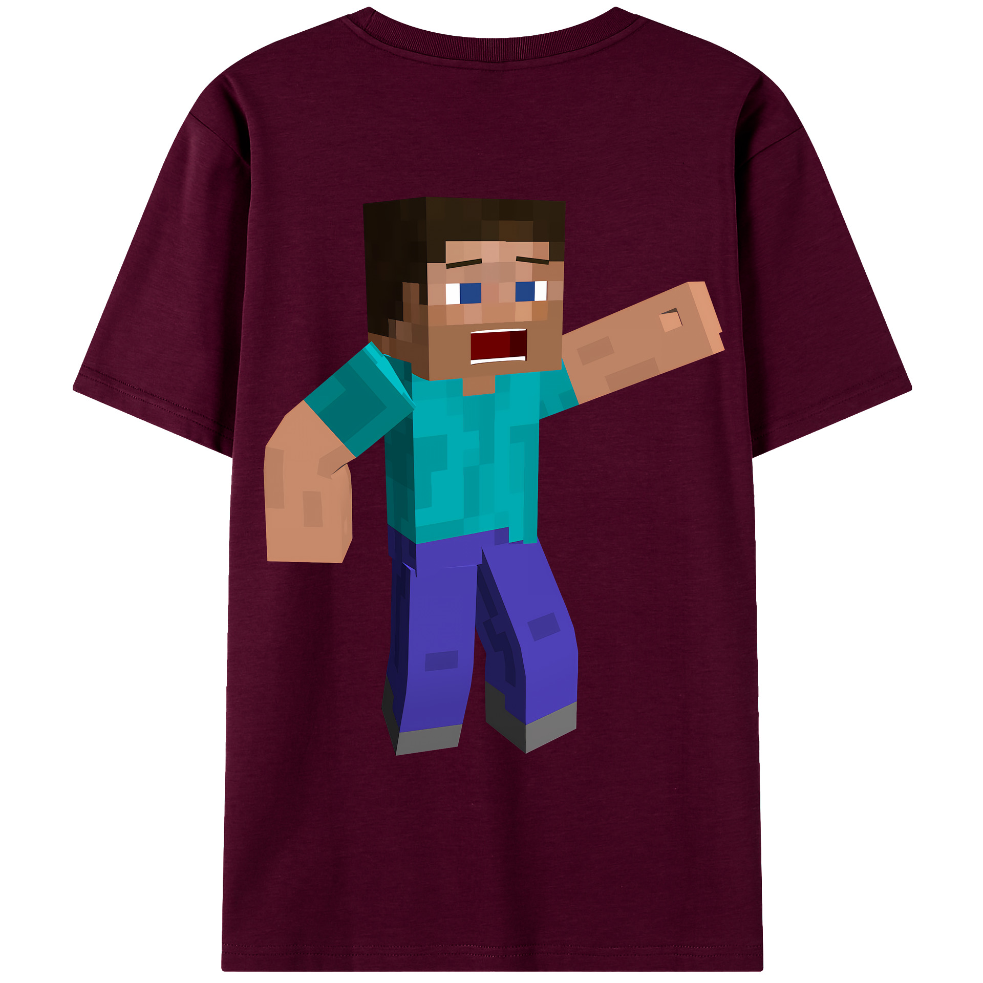 （画像用） マインクラフト ブロックの世界 Minecraft MC Block world レディース半袖Tシャツ(バックプリント)